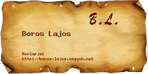 Boros Lajos névjegykártya